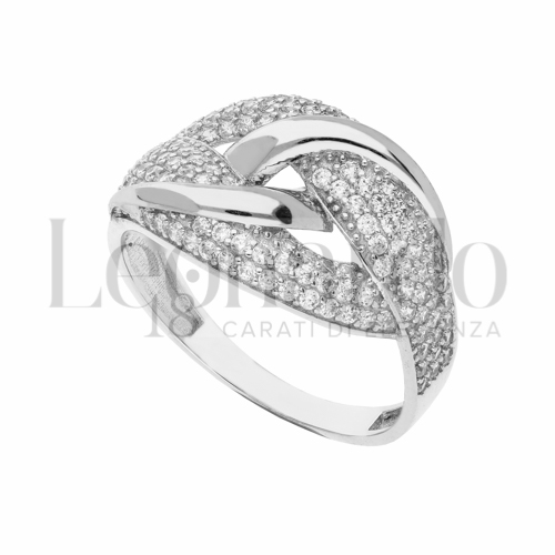 con Zircone bianco in Oro Bianco da 4gr.