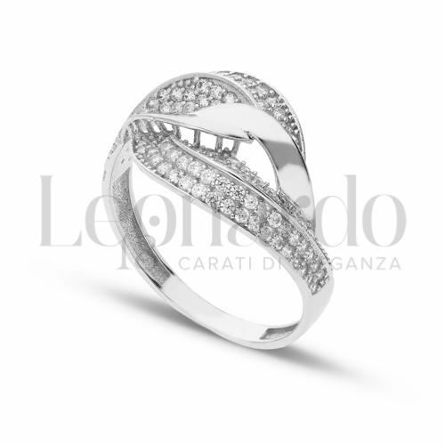con Zircone bianco in Oro Bianco da 3gr.