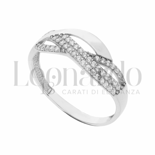 con Zircone bianco in Oro Bianco da 2,3gr.
