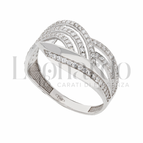 con Zircone bianco in Oro Bianco da 2,6gr.