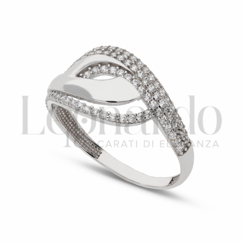 con Zircone bianco in Oro Bianco da 2,6gr.