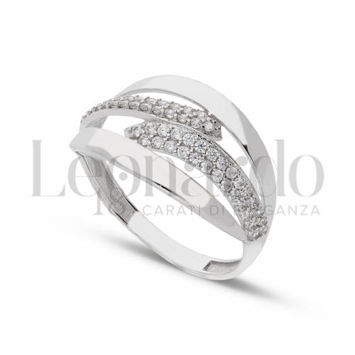 con Zircone bianco in Oro Bianco da 2,5gr.