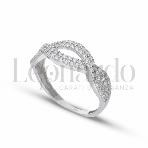 con Zircone bianco in Oro Bianco da 2,6gr.