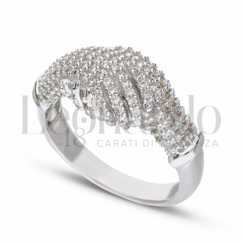con Zircone bianco in Oro Bianco da 4,4gr.