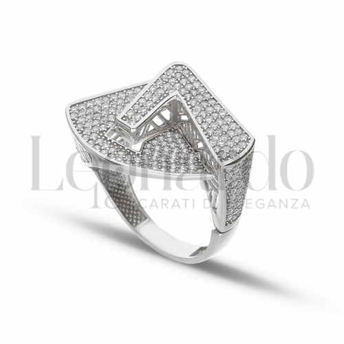 con Zircone bianco in Oro Bianco da 7gr.