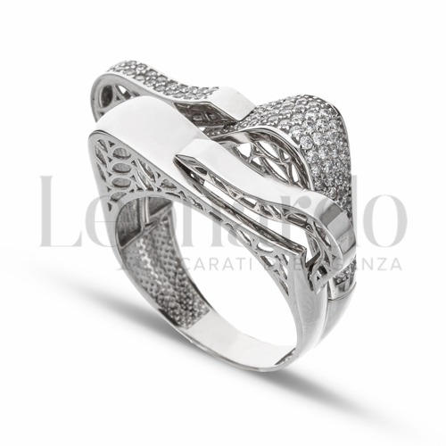 con Zircone bianco in Oro Bianco da 7,4gr.
