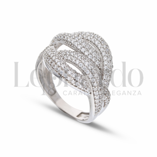 con Zircone bianco in Oro Bianco da 5,4gr.