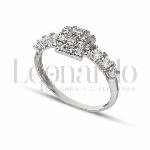 con Zircone bianco in Oro Bianco da 2,6gr.
