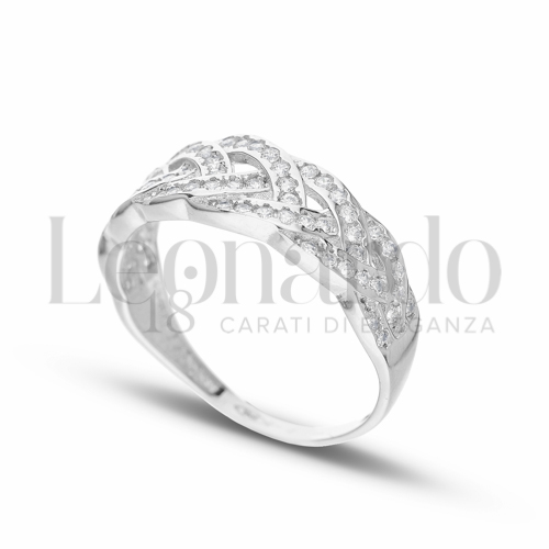 con Zircone bianco in Oro Bianco da 2,4gr.