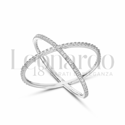 Anello minimal a punta in oro bianco 18kt – Tallone Orafi