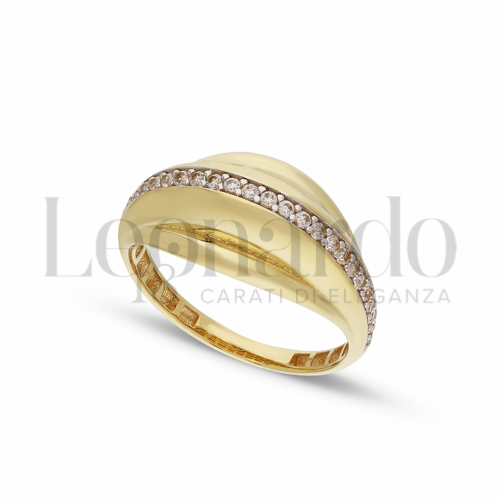 con Zircone bianco in Oro Giallo da 2,7gr.