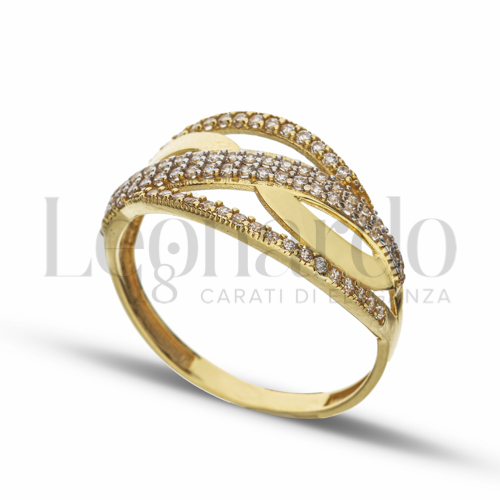 con Zircone bianco in Oro Giallo da 2,9gr.