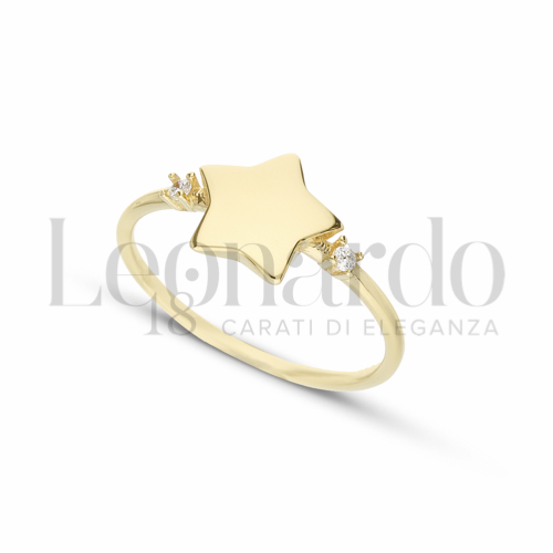 con Zircone bianco in Oro Giallo da 1,9gr.