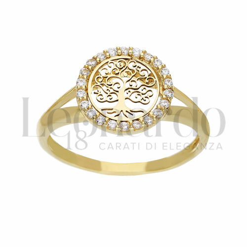 con Zircone bianco in Oro Giallo da 2,5gr.