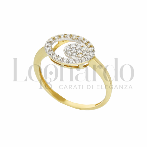 con Zircone bianco in Oro Giallo da 1,9gr.