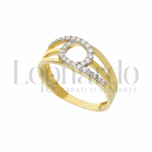 con Zircone bianco in Oro Giallo da 2,6gr.