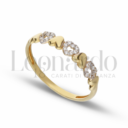 con Zircone bianco in Oro Giallo da 1,3gr.