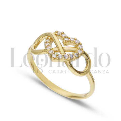 con Zircone bianco in Oro Giallo da 1,9gr.
