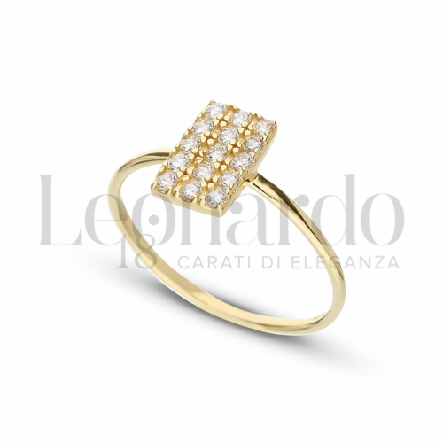 con Zircone bianco in Oro Giallo da 1,7gr.