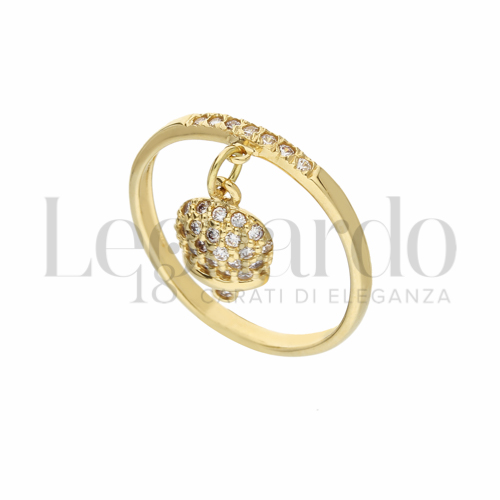 Modello Con elemento pendente con Zircone bianco in Oro Giallo da 2,9gr.