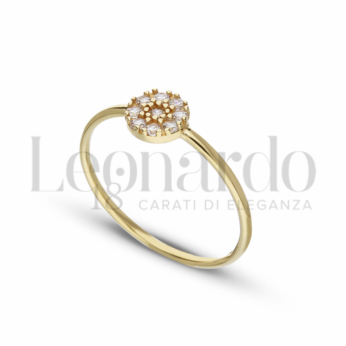 Modello 1 ° Misura con Zircone bianco in Oro Giallo da 1,2gr.