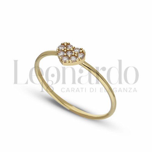 Modello 1 ° Misura con Zircone bianco in Oro Giallo da 1,1gr.