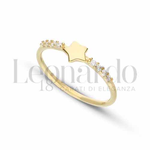 con Zircone bianco in Oro Giallo da 1,8gr.