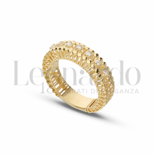 con Zircone bianco in Oro Giallo da 4,9gr.