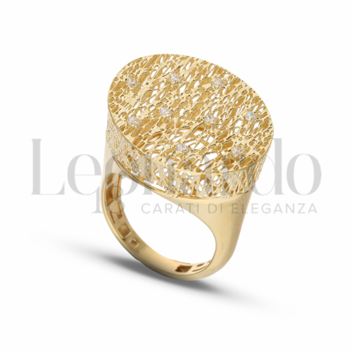 con Zircone bianco in Oro Giallo da 6,2gr.