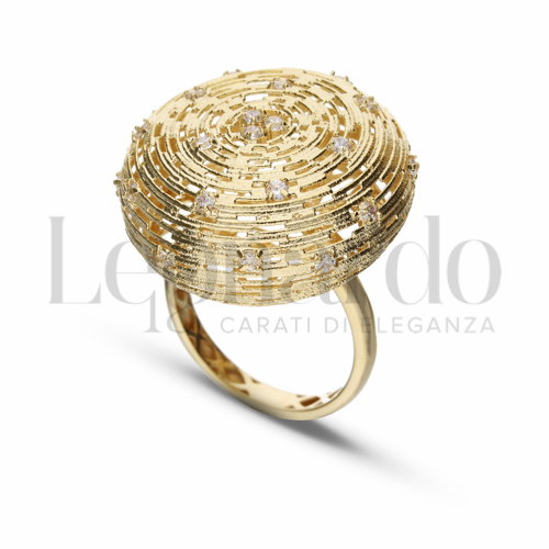 con Zircone bianco in Oro Giallo da 7,1gr.