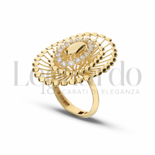 con Zircone bianco in Oro Giallo da 5,5gr.