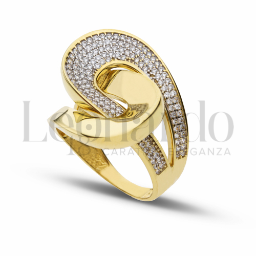 con Zircone bianco in Oro Giallo da 7gr.