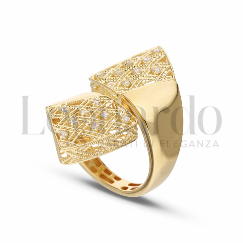 con Zircone bianco in Oro Giallo da 8gr.