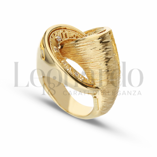 con Zircone bianco in Oro Giallo da 6,5gr.