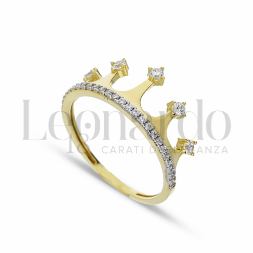 con Zircone bianco in Oro Giallo da 2,4gr.