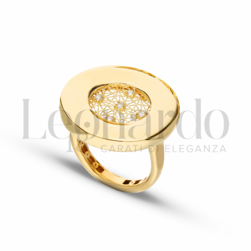 con Zircone bianco in Oro Giallo da 4,8gr.