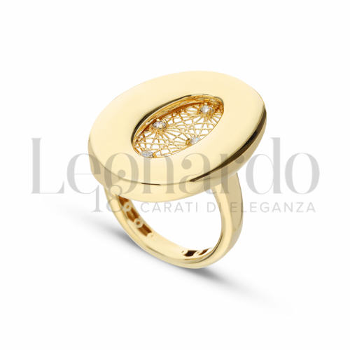 con Zircone bianco in Oro Giallo da 4,7gr.