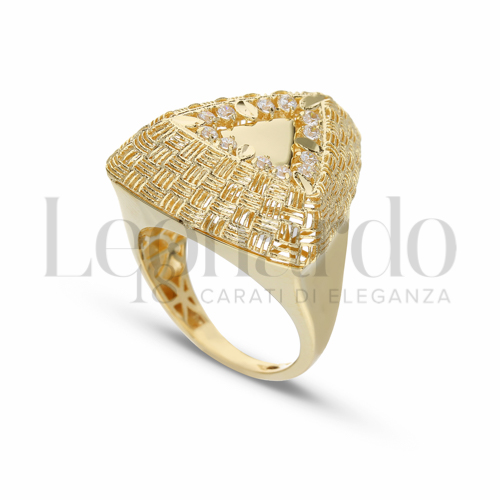 con Zircone bianco in Oro Giallo da 7,2gr.