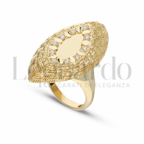 con Zircone bianco in Oro Giallo da 8,3gr.