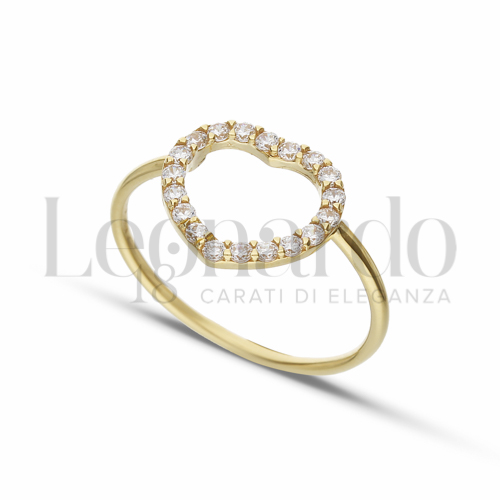 Modello 2° Misura con Zircone bianco in Oro Giallo da 1,6gr.