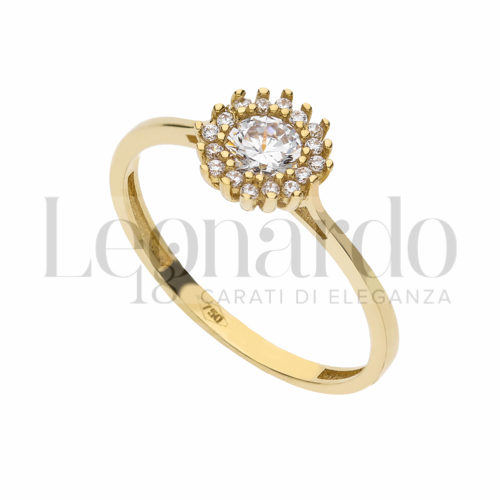 con Zircone bianco in Oro Giallo da 1,6gr.