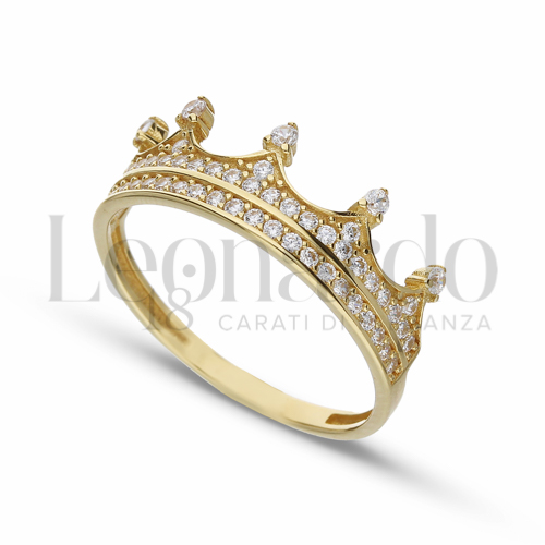 con Zircone bianco in Oro Giallo da 2gr.