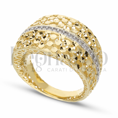 con Zircone bianco in Oro Giallo da 6gr.