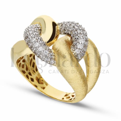 con Zircone bianco in Oro Giallo da 6,6gr.