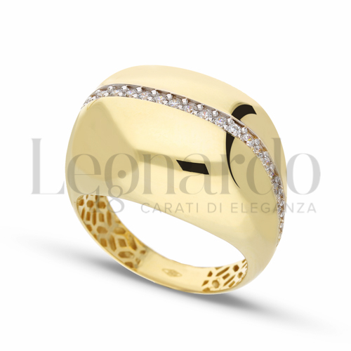 Anelli Anello a Fascia Squadrato da Donna in Oro 18 Carati Misura anello: 22 Finitura o soggetti: Lucida 6,6g