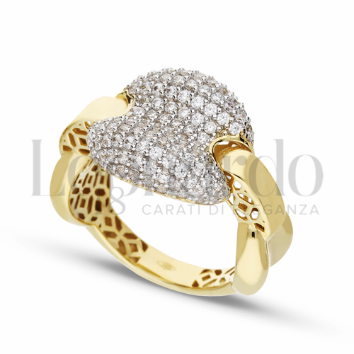 con Zircone bianco in Oro Giallo da 5gr.