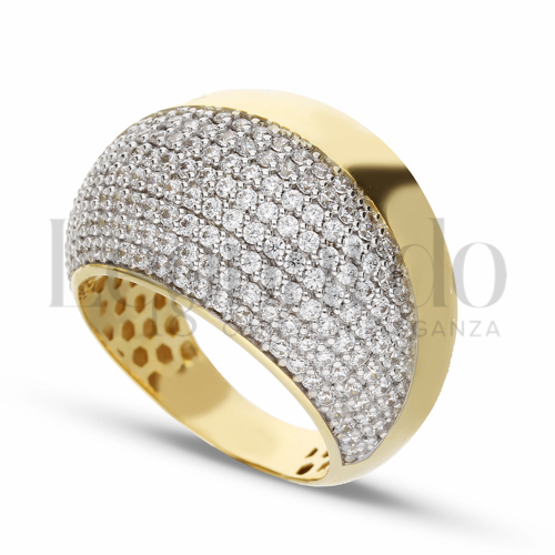 con Zircone bianco in Oro Giallo da 7,6gr.