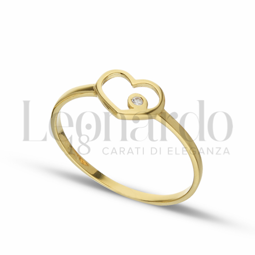 con Zircone bianco in Oro Giallo da 1,1gr.