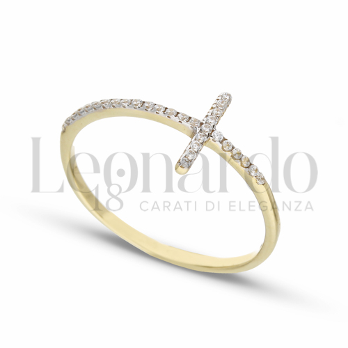 con Zircone bianco in Oro Giallo da 1,6gr.