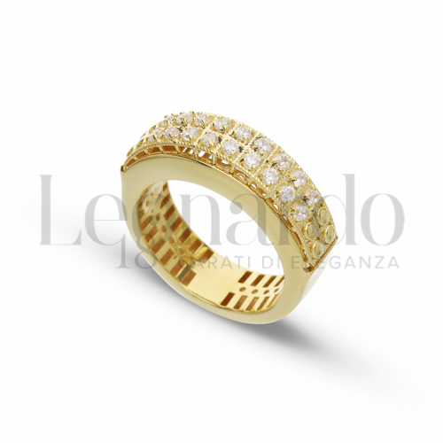 con Zircone bianco in Oro Giallo da 5,4gr.
